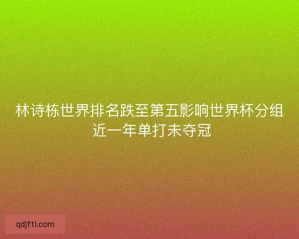 林诗栋世界排名跌至第五影响世界杯分组 近一年单打未夺冠